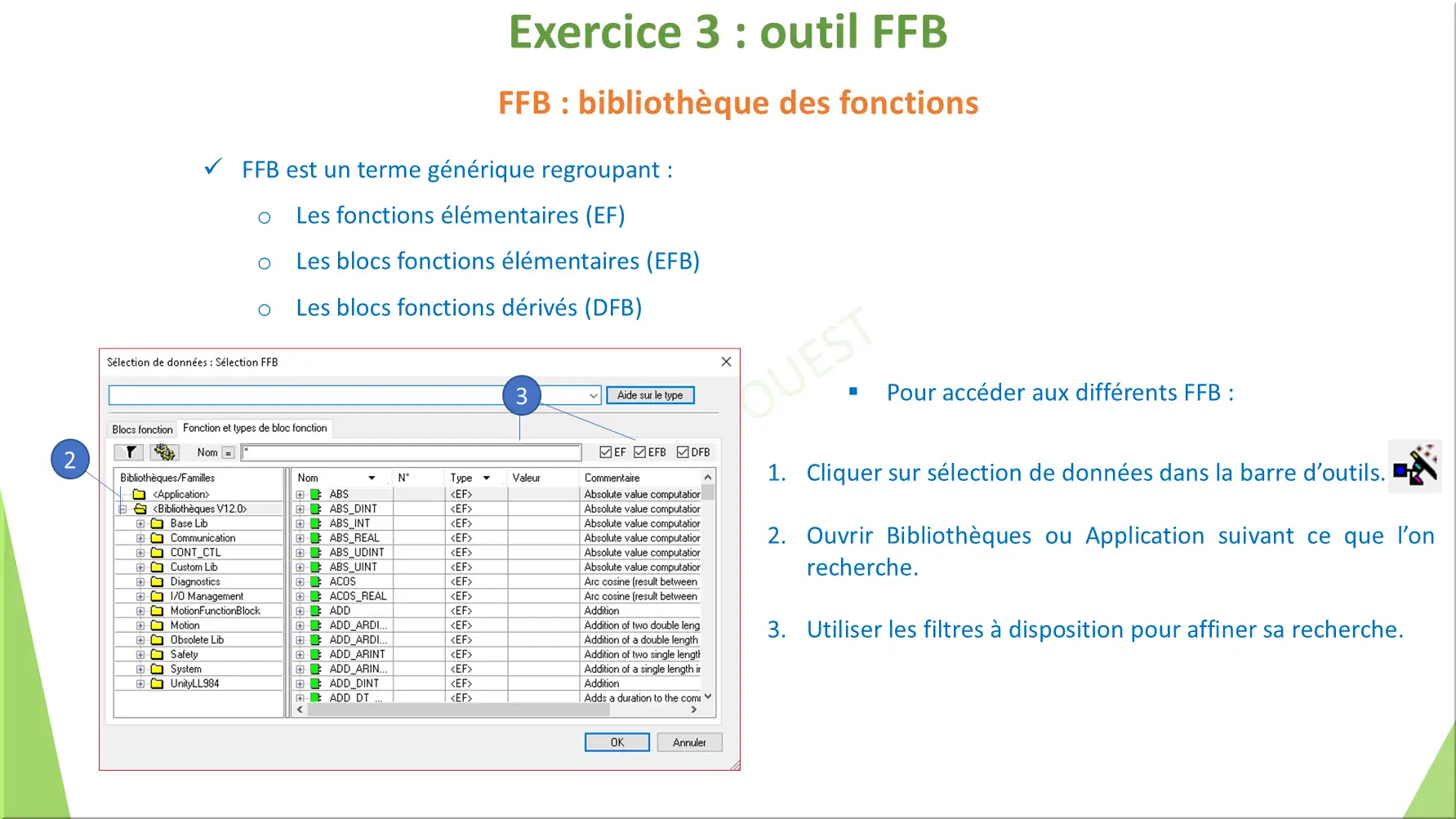 Exercice 3 : outil FFB